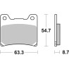 Plaquettes de Frein SBS 555RQ-2 Plaquettes de Frein SBS 555RQ-2