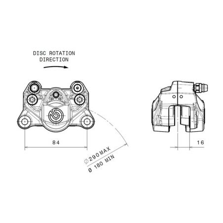 Etrier de frein arrière BREMBO Diamètre 34mm titane