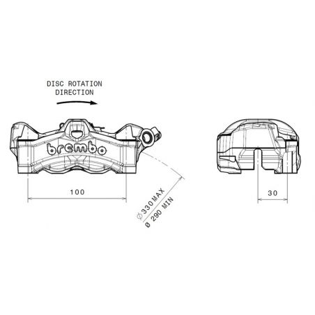 Etrier de frein avant droit BREMBO Stylema naturel