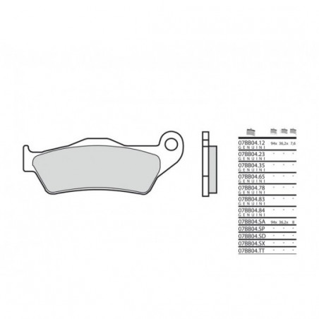 Plaquettes de Frein Brembo 07BB04LA