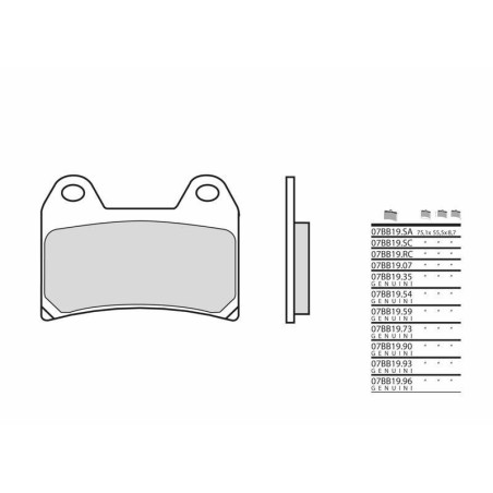 Plaquettes de Frein Brembo 07BB19SA Plaquettes de Frein Brembo 07BB19SA