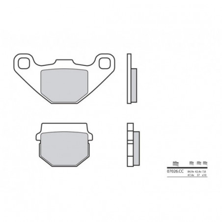 Plaquettes de Frein Brembo 07026CC